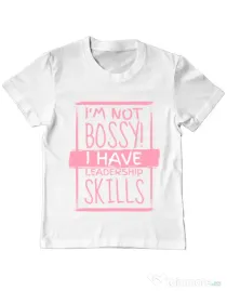 Tricou ADLER copil I’m not bossy Alb