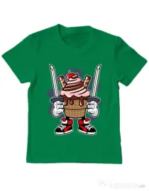 Tricou ADLER copil Ice Cream Ninja Verde mediu