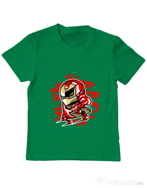 Tricou ADLER copil Iron Skate Verde mediu