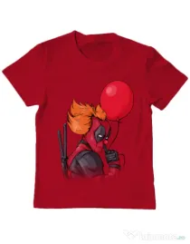 Tricou ADLER copil IT is Deadpool Rosu