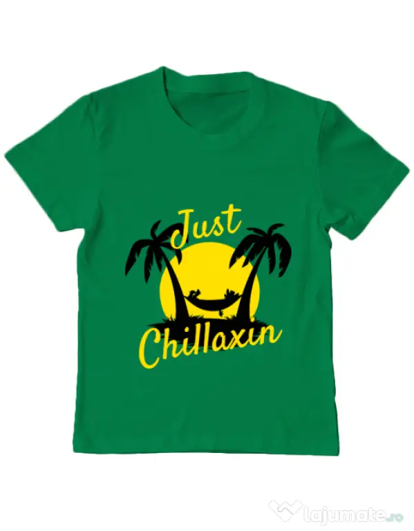Tricou ADLER copil Just chillaxin Verde mediu