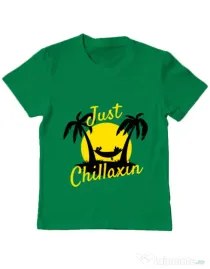 Tricou ADLER copil Just chillaxin Verde mediu
