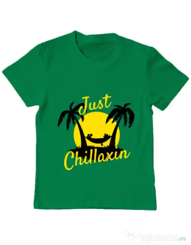 Tricou ADLER copil Just chillaxin Verde mediu