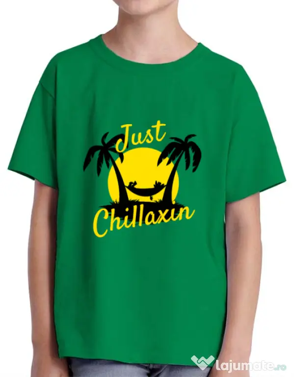 Tricou ADLER copil Just chillaxin Verde mediu