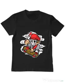 Tricou ADLER copil Killer Skater Negru