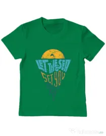 Tricou ADLER copil Let the sea, Set you free Verde mediu