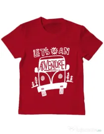 Tricou ADLER copil Lets Go an Adventure Rosu