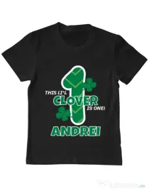 Tricou ADLER copil Little clover Negru