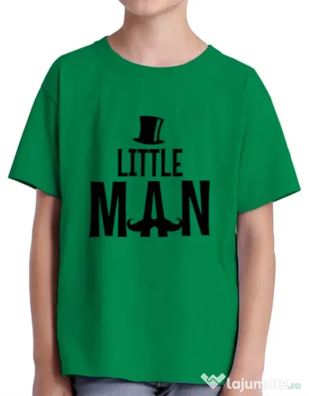 Tricou ADLER copil Little man Verde mediu