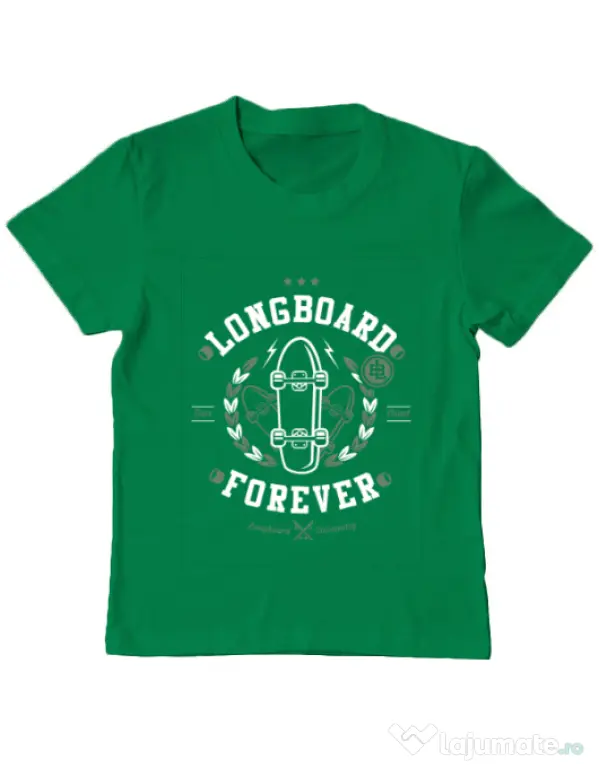 Tricou ADLER copil Long Board Forever Verde mediu