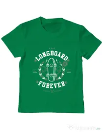 Tricou ADLER copil Long Board Forever Verde mediu