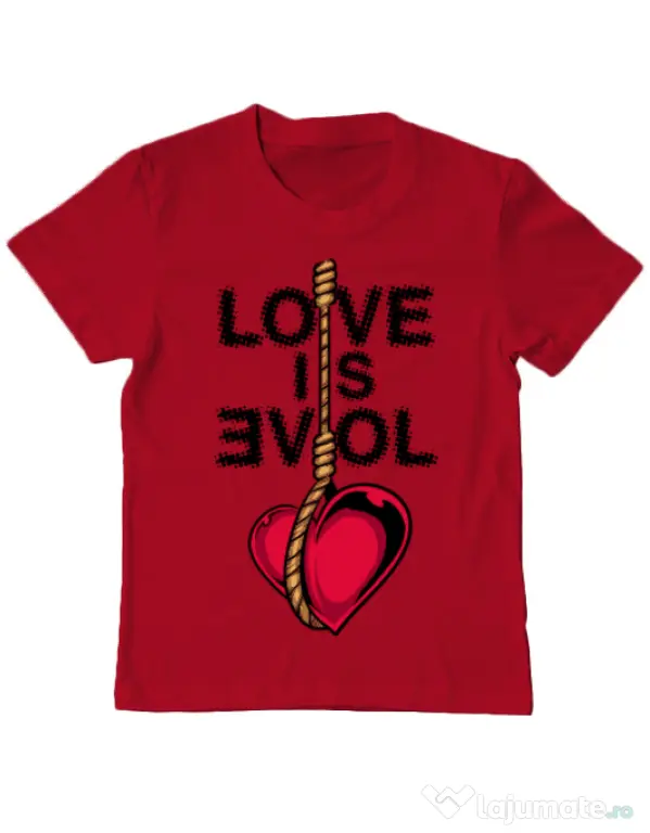 Tricou ADLER copil Love is evil Rosu