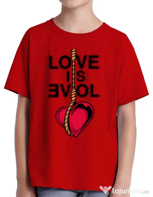 Tricou ADLER copil Love is evil Rosu