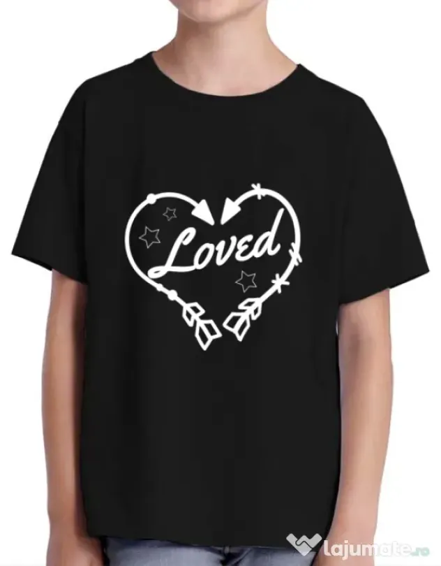 Tricou ADLER copil Loved Negru