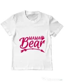 Tricou ADLER copil Mama bear Alb