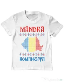 Tricou ADLER copil Mandra romancuta Alb