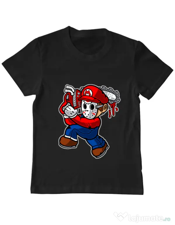 Tricou ADLER copil Mario Massacre Negru