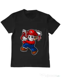Tricou ADLER copil Mario Massacre Negru