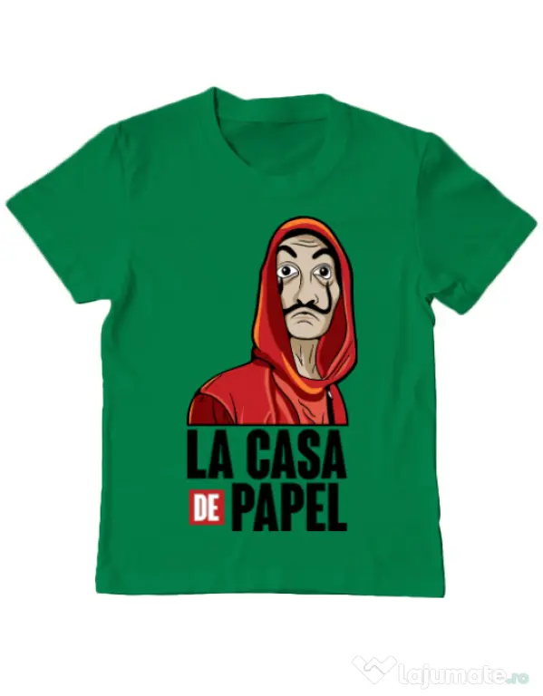 Tricou ADLER copil Money heist Verde mediu