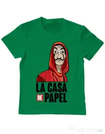 Tricou ADLER copil Money heist Verde mediu