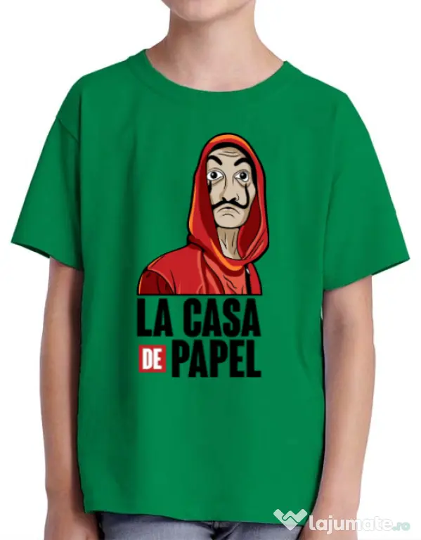 Tricou ADLER copil Money heist Verde mediu