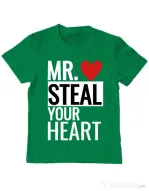 Tricou ADLER copil Mr. steal your heart Verde mediu
