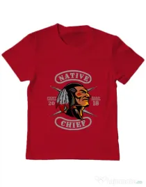Tricou ADLER copil Native chief Rosu