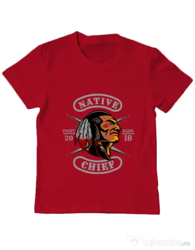 Tricou ADLER copil Native chief Rosu