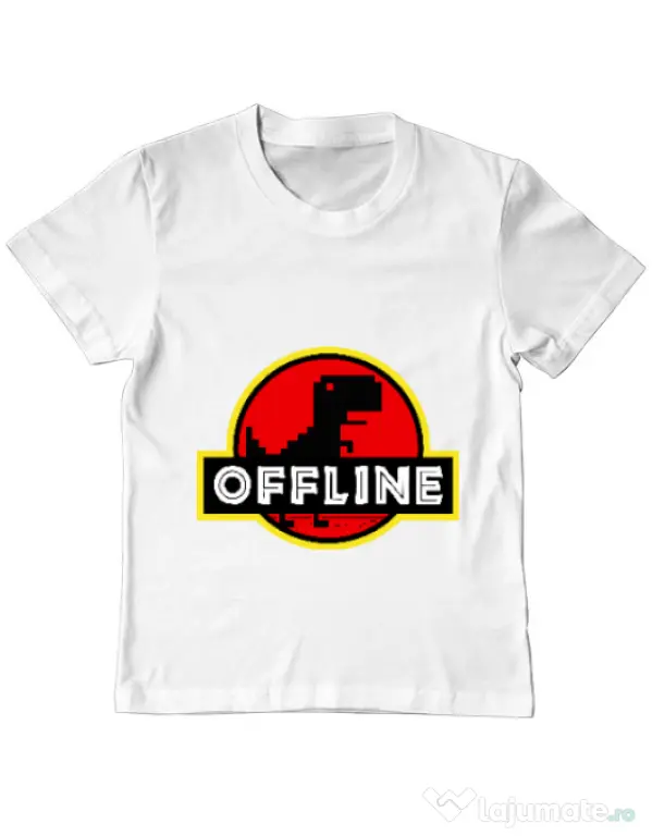 Tricou ADLER copil Offline Alb