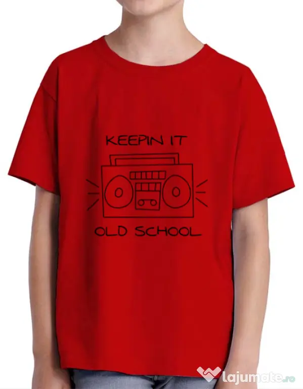 Tricou ADLER copil Old school stereo Rosu