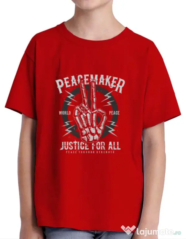 Tricou ADLER copil Peace Maker Rosu