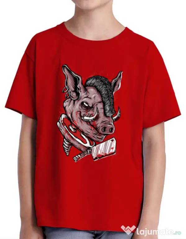 Tricou ADLER copil Pig Saw Rosu