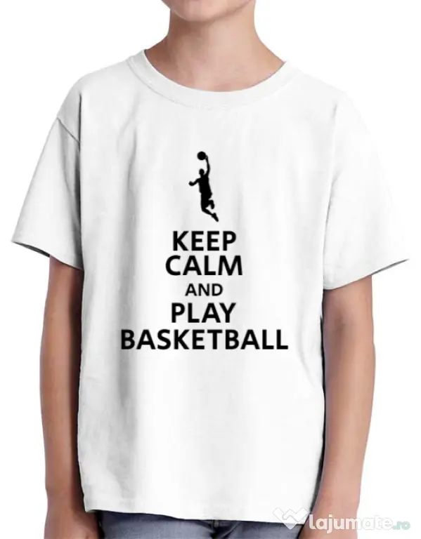 Tricou ADLER copil Play basketball Alb