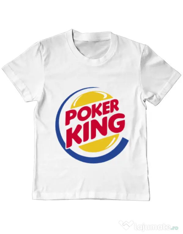 Tricou ADLER copil Poker King Alb