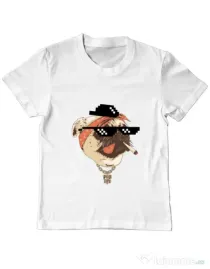 Tricou ADLER copil Pug Life Alb