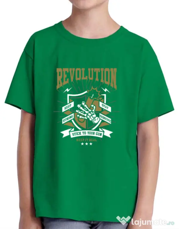 Tricou ADLER copil Revolution Verde mediu