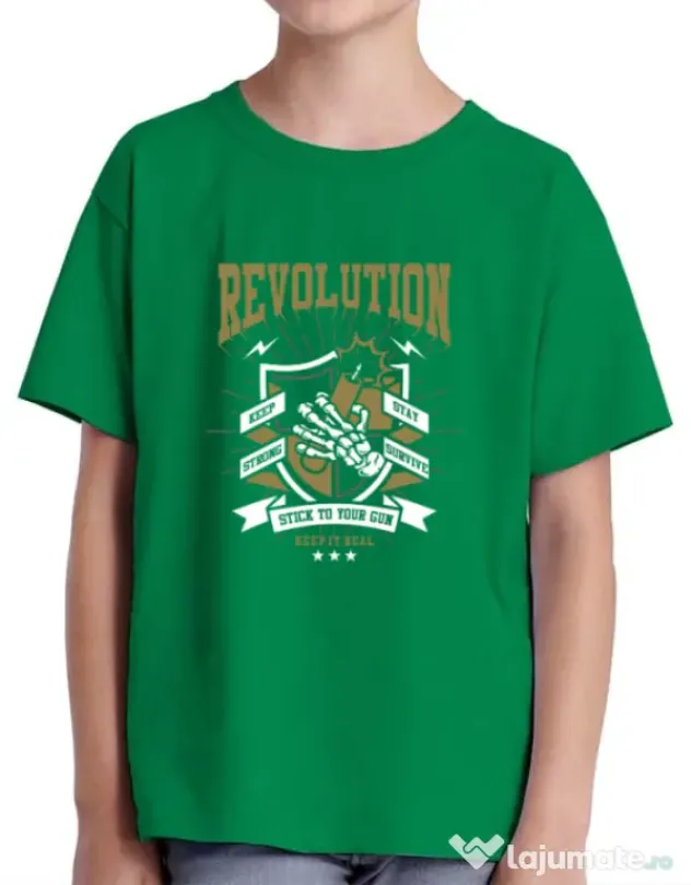 Tricou ADLER copil Revolution Verde mediu