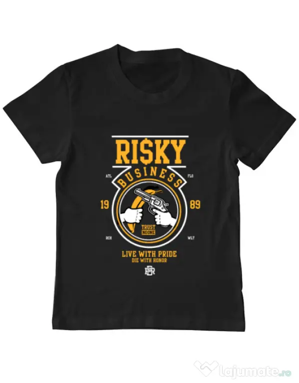 Tricou ADLER copil Risky Business Negru