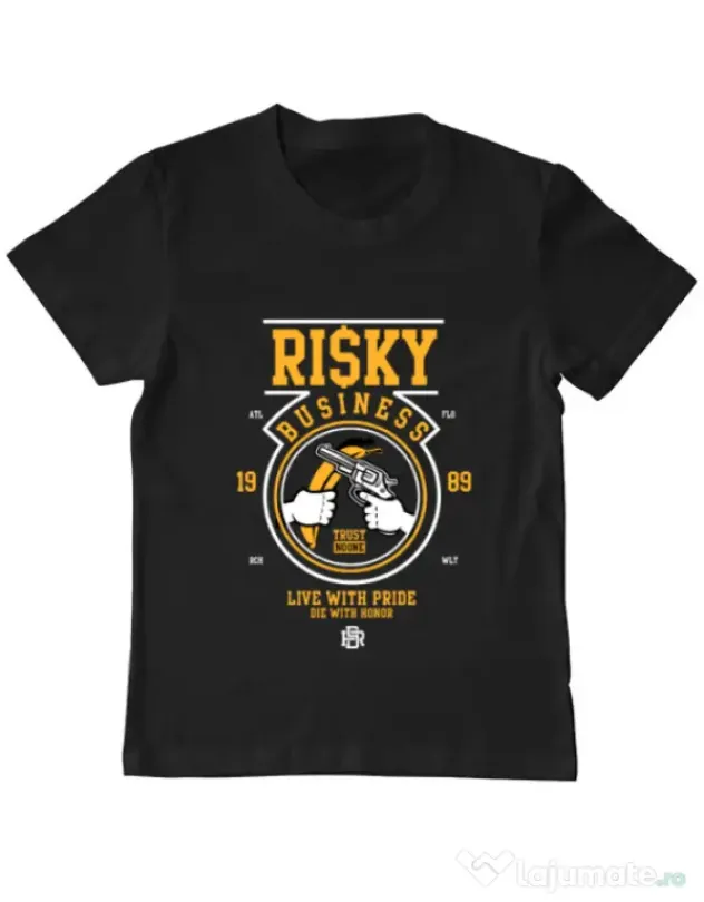 Tricou ADLER copil Risky Business Negru