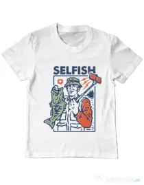 Tricou ADLER copil SELFISH Alb