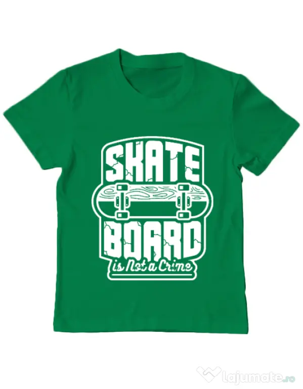 Tricou ADLER copil Skate Board Verde mediu