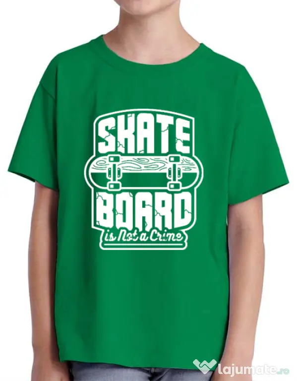 Tricou ADLER copil Skate Board Verde mediu