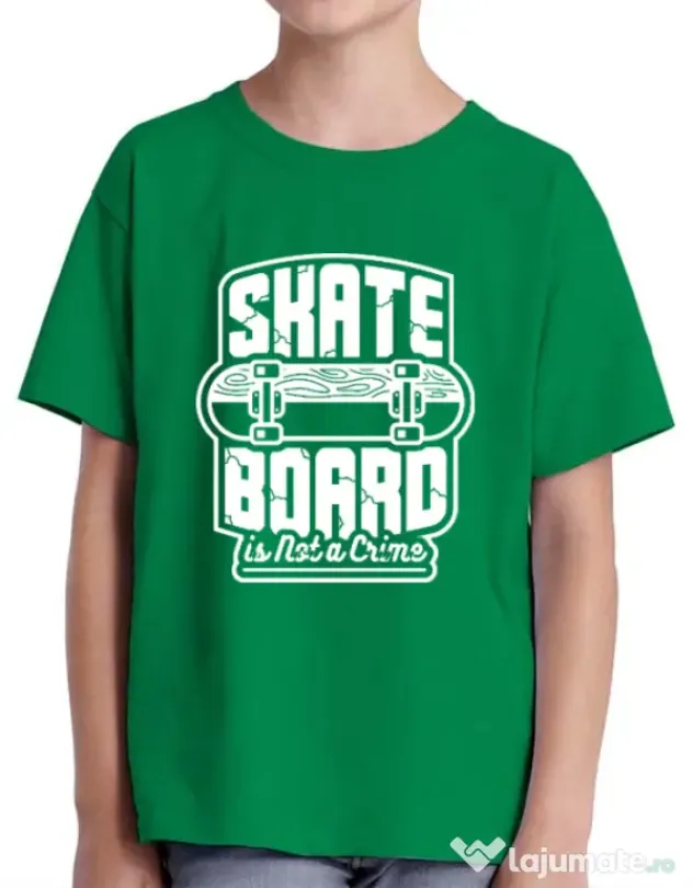 Tricou ADLER copil Skate Board Verde mediu