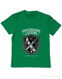 Tricou ADLER copil Skateboards Legend Verde mediu