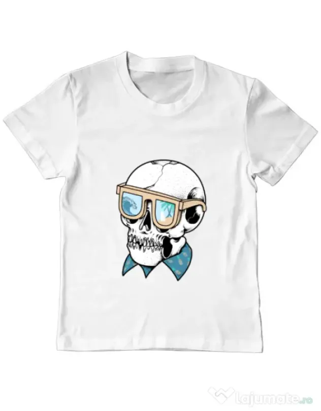 Tricou ADLER copil Skull Holiday Alb