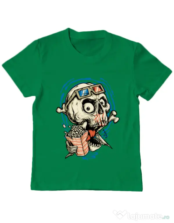 Tricou ADLER copil Skull Movie Verde mediu
