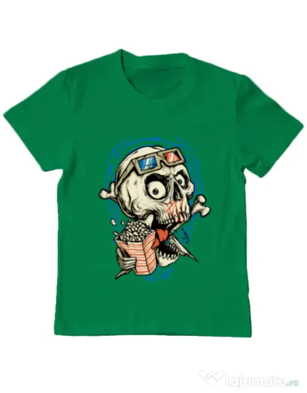 Tricou ADLER copil Skull Movie Verde mediu