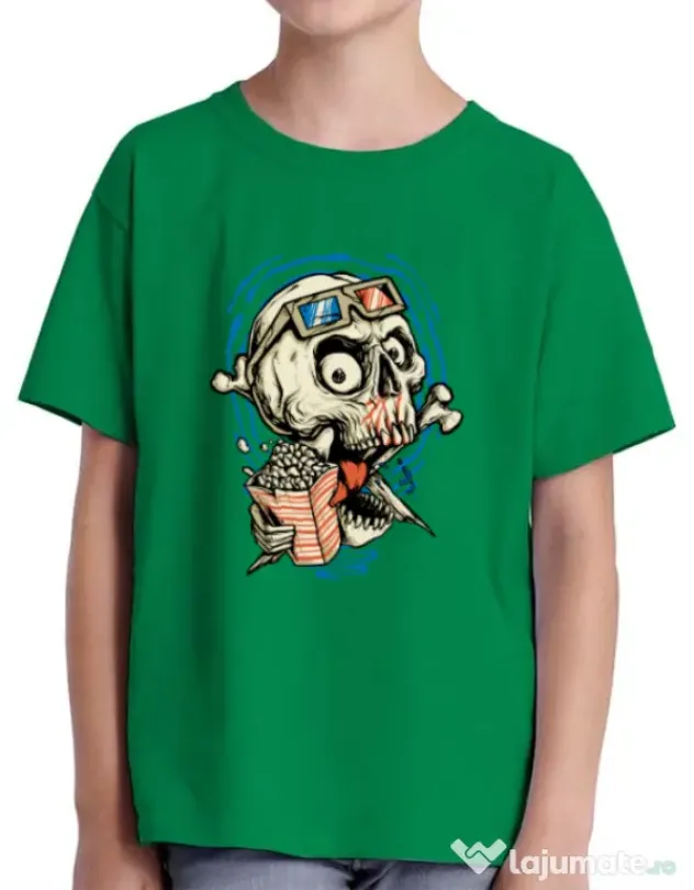Tricou ADLER copil Skull Movie Verde mediu
