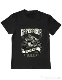 Tricou ADLER copil Speed of Caferacer Negru