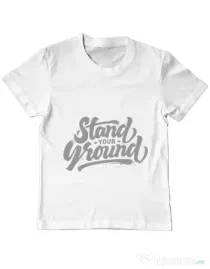 Tricou ADLER copil Stand Your Ground Alb
